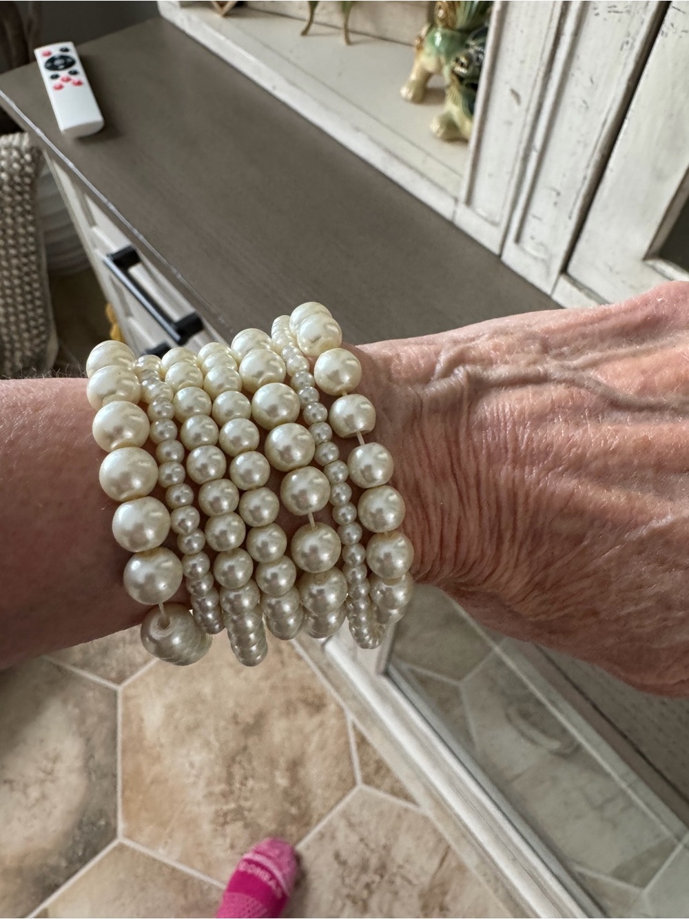 Classic Ivory Pearl Stretch Bracelet Set - Women Jewelry